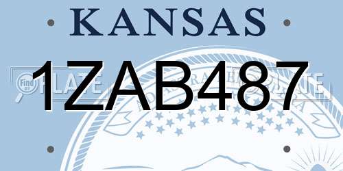 1ZAB487 Kansas License Plate