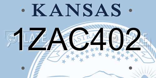 1ZAC402 Kansas License Plate
