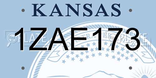 1ZAE173 Kansas License Plate