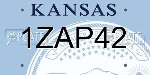 1ZAP42 Kansas License Plate