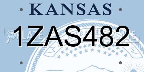 1ZAS482 Kansas License Plate