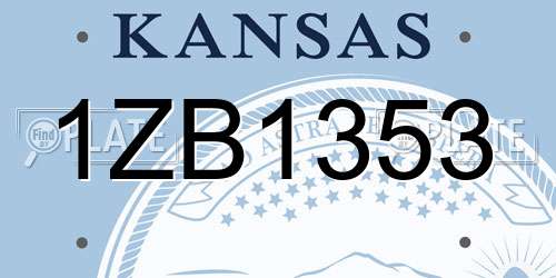 1ZB1353 Kansas License Plate
