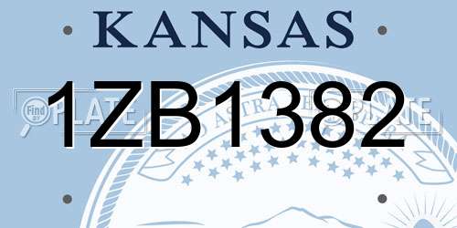 1ZB1382 Kansas License Plate