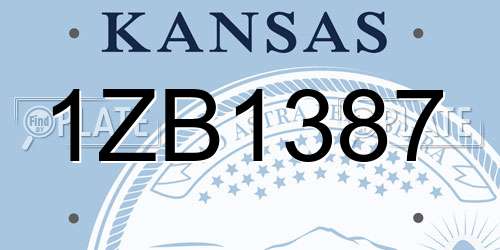 1ZB1387 Kansas License Plate