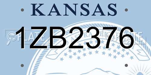 1ZB2376 Kansas License Plate