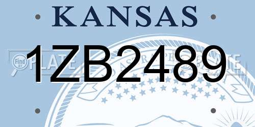 1ZB2489 Kansas License Plate