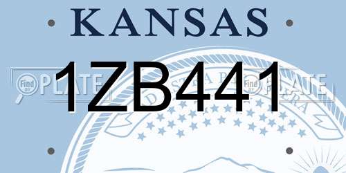 1ZB441 Kansas License Plate