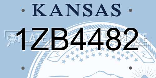 1ZB4482 Kansas License Plate