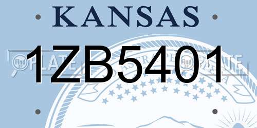 1ZB5401 Kansas License Plate