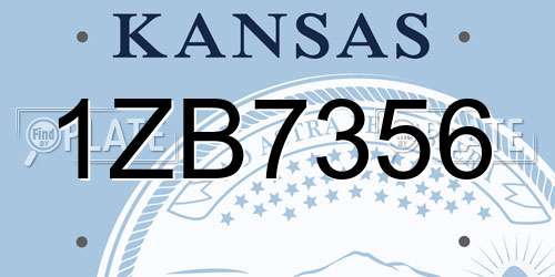 1ZB7356 Kansas License Plate