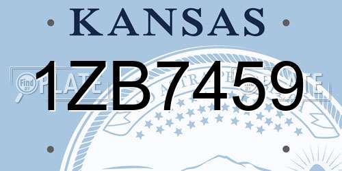 1ZB7459 Kansas License Plate
