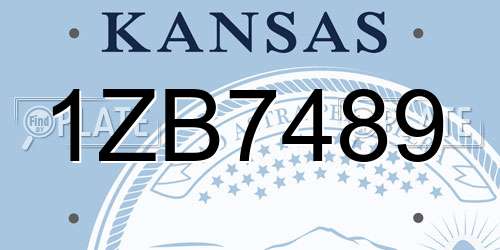 1ZB7489 Kansas License Plate