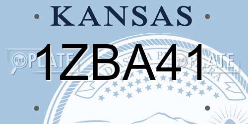 1ZBA41 Kansas License Plate