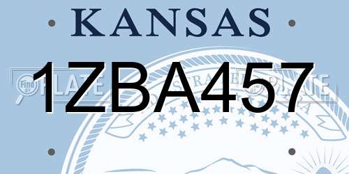 1ZBA457 Kansas License Plate