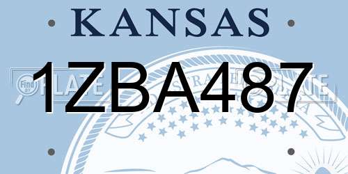1ZBA487 Kansas License Plate