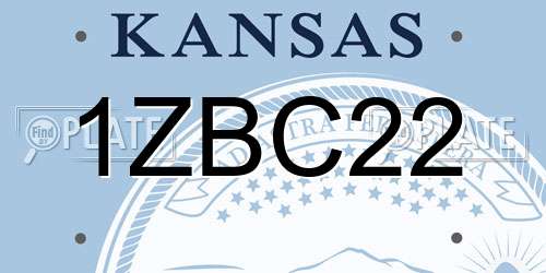 1ZBC22 Kansas License Plate
