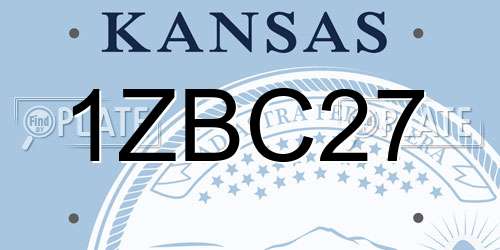 1ZBC27 Kansas License Plate