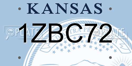 1ZBC72 Kansas License Plate