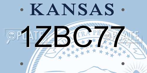 1ZBC77 Kansas License Plate