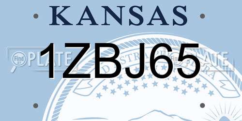 1ZBJ65 Kansas License Plate