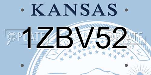1ZBV52 Kansas License Plate