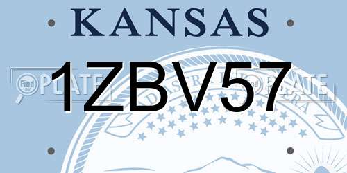 1ZBV57 Kansas License Plate