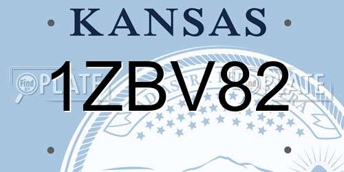 1ZBV82 Kansas License Plate