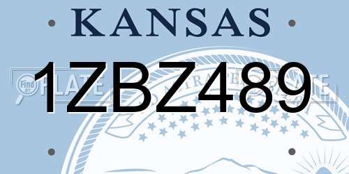 1ZBZ489 Kansas License Plate