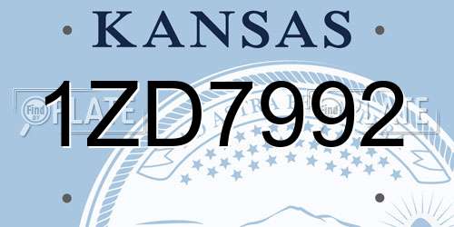 1ZD7992 Kansas License Plate