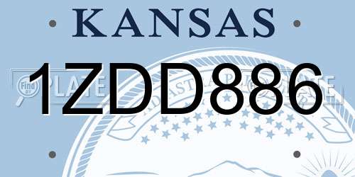 1ZDD886 Kansas License Plate