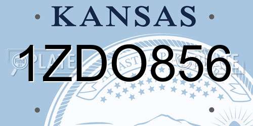 1ZDO856 Kansas License Plate