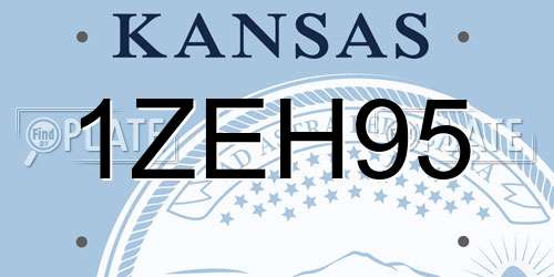 1ZEH95 Kansas License Plate