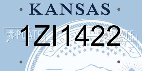 1ZI1422 Kansas License Plate