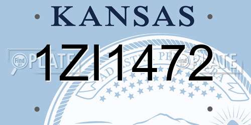 1ZI1472 Kansas License Plate