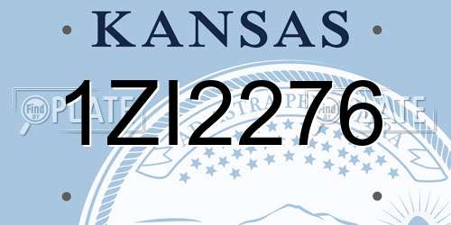1ZI2276 Kansas License Plate