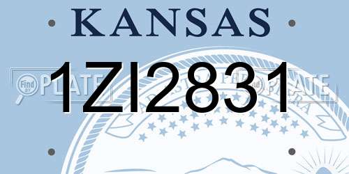 1ZI2831 Kansas License Plate