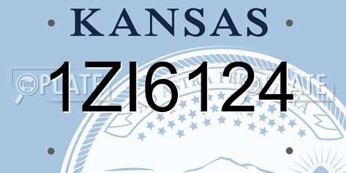 1ZI6124 Kansas License Plate