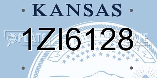 1ZI6128 Kansas License Plate