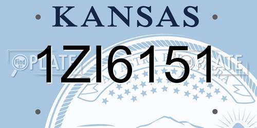 1ZI6151 Kansas License Plate