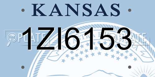 1ZI6153 Kansas License Plate