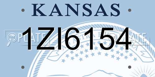 1ZI6154 Kansas License Plate