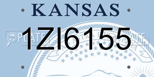 1ZI6155 Kansas License Plate