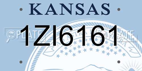 1ZI6161 Kansas License Plate