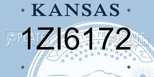 1ZI6172 Kansas License Plate