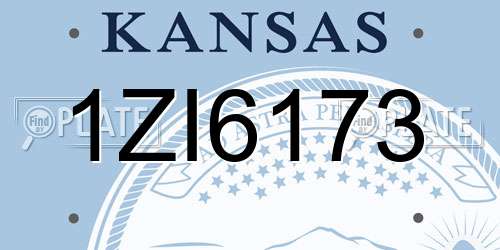 1ZI6173 Kansas License Plate