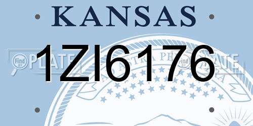 1ZI6176 Kansas License Plate
