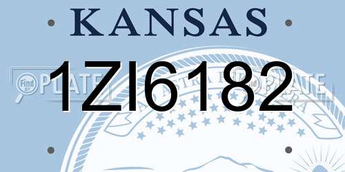 1ZI6182 Kansas License Plate