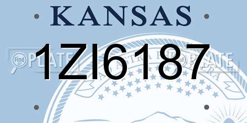 1ZI6187 Kansas License Plate