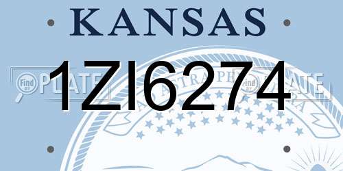1ZI6274 Kansas License Plate