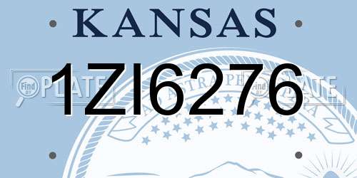 1ZI6276 Kansas License Plate